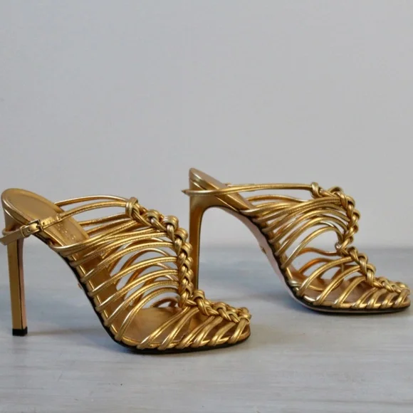 2000s Gucci Nappa Leather Slingback Strappy Sandal - Size 35 / ~US 5 - Picture 4 of 9